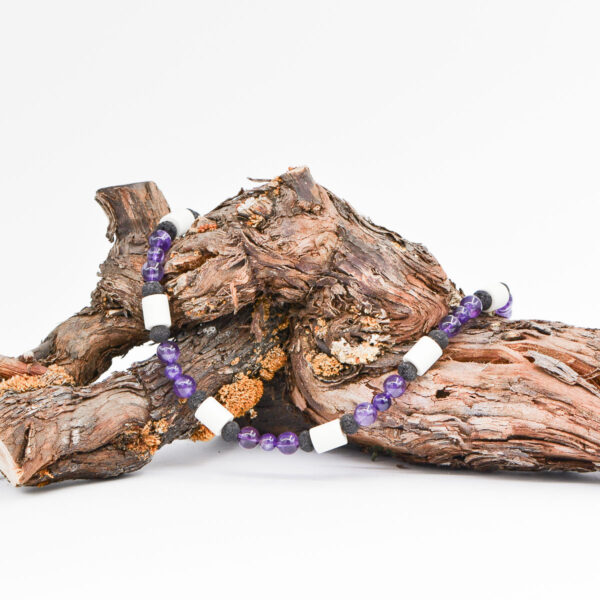 “Relax“ EM-Keramikkette mit Amethyst und Lava – Bild 3